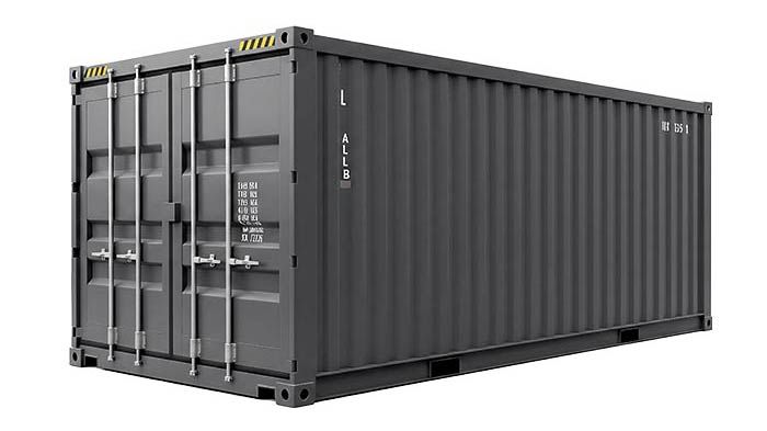 schwarzer Lagercontainer